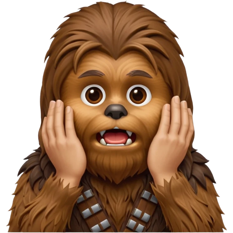   Chubaca con las manos en la cara sorprendido emoji