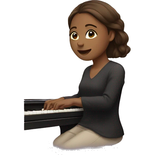 Women with brown hair playing the piano emoji