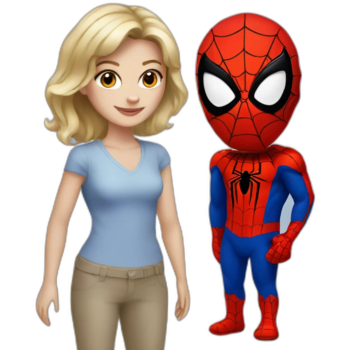 Lady di with spiderman emoji
