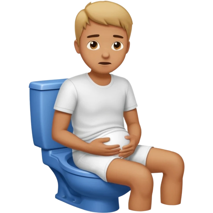 Man siting in a toilet bowl for diarrhea  emoji