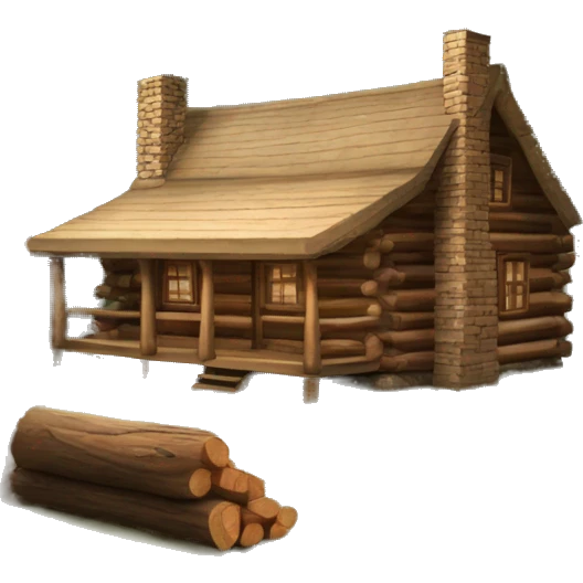 Log Cabin in the woods transparent background  emoji