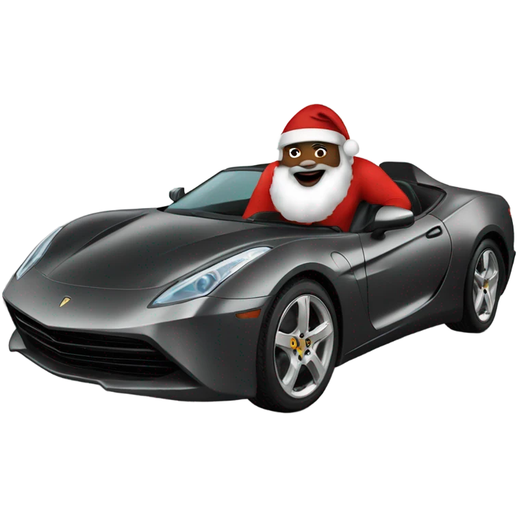 black santa in a sports car emoji
