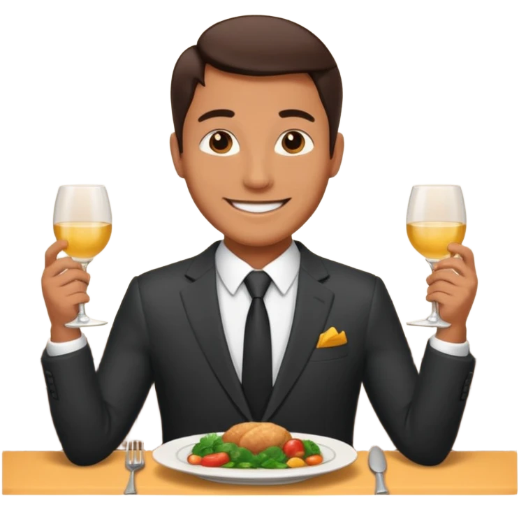 man hosting a dinner party at home emoji