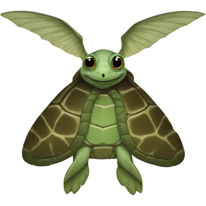 Turtle hugging moth emoji
