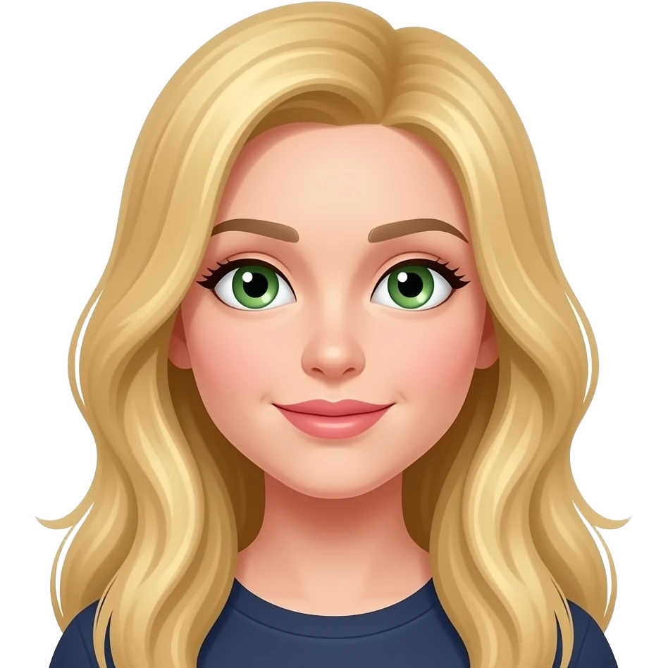 Long blonde hair green eyes emoji