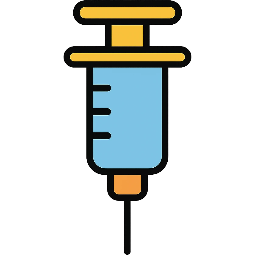 A medical syringe with needle, simple and recognizable icon for healthcare emoji