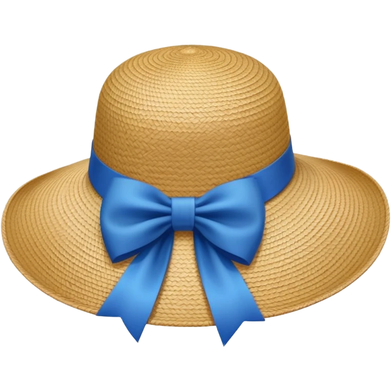 lady's hat with a blue bow emoji