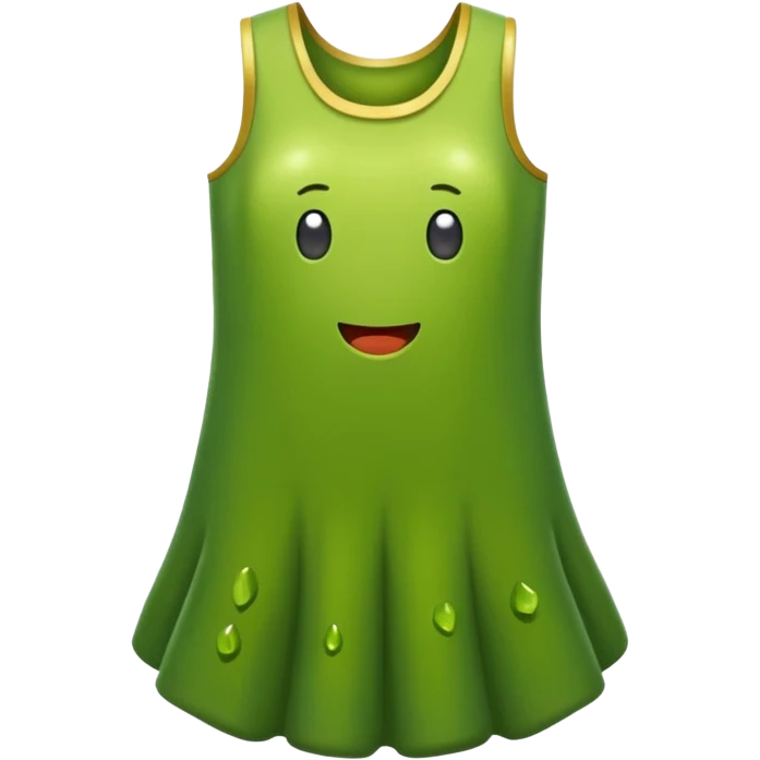 Pickle wearing a dress emoji