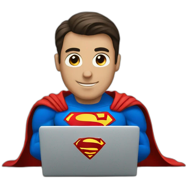 superman with laptop emoji
