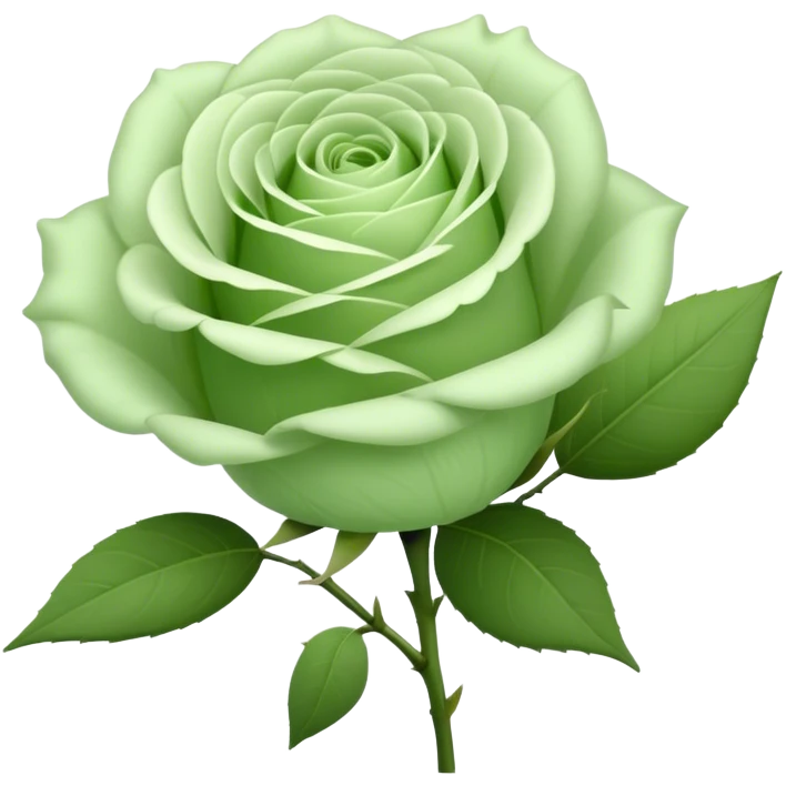 single Soft Green Tea Rose, straight stem emoji
