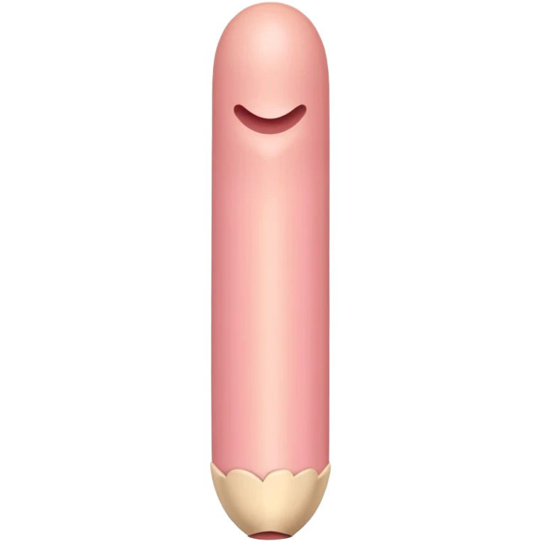 cylindrical skin tone beige-pink penis shaft, no face. at top of penis, add glans tip that is covering approximately 1/8th length of the penis, peach shaped tip and corona line. at the bottom end/base of penis make it flat. add veiny detail on penis shaft emoji