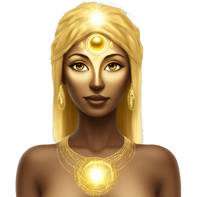 Pleiadian radiant diva woman female golden third eye emoji