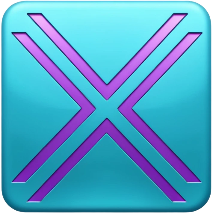 Purple and Cian symbol X twitter emoji