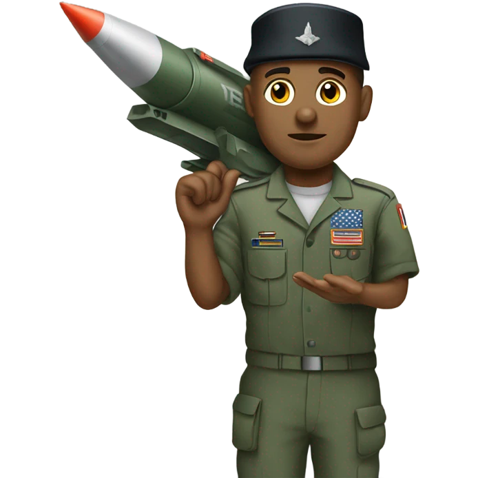 super realistic military with missle emoji