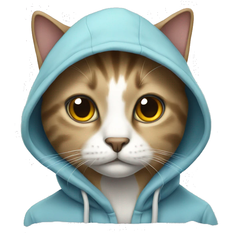 A cat wearing a hoodie emoji