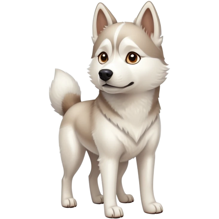 White with brown husky dog with pointy ears emoji