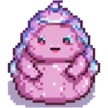 pink poo with sparkles pixel art emoji