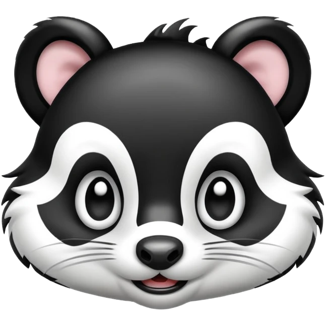 Emoji of a skunk face emoji
