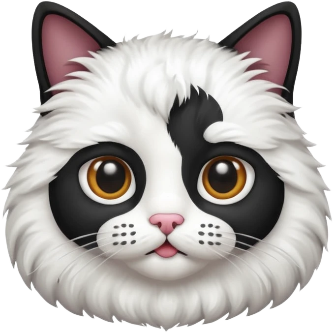 Black and white cat with mustache  emoji