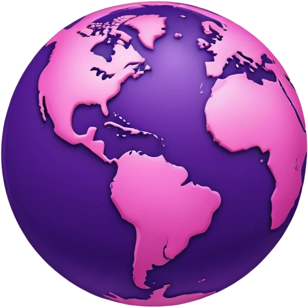 purple globe with pink network lines emoji