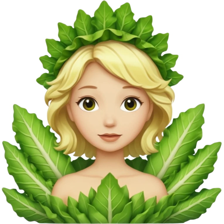 Femme blonde 👩🏼 déguisée en endive emoji