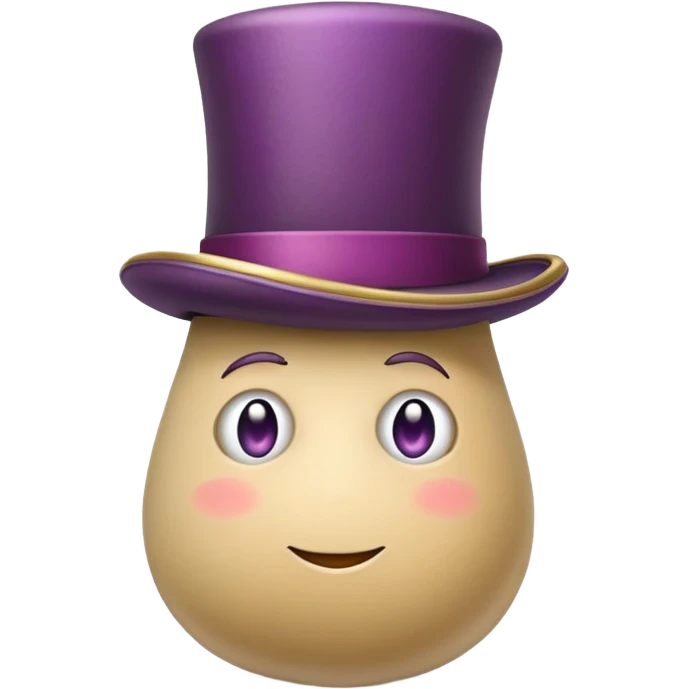Long beige eggplant in a top hat emoji