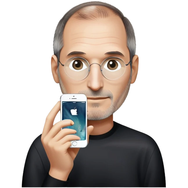 Steve Jobs with an IPhone emoji
