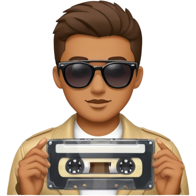 Cool guy with cassette and sunglasses emoji