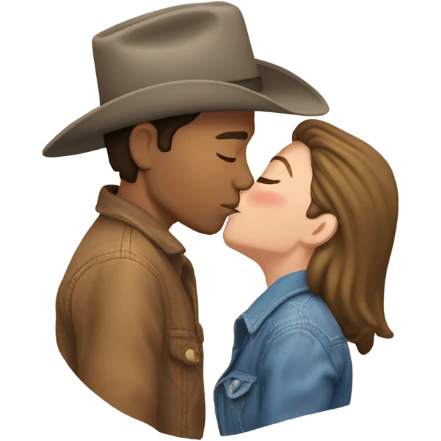 Brokeback mountain characters kissing appropriately  emoji