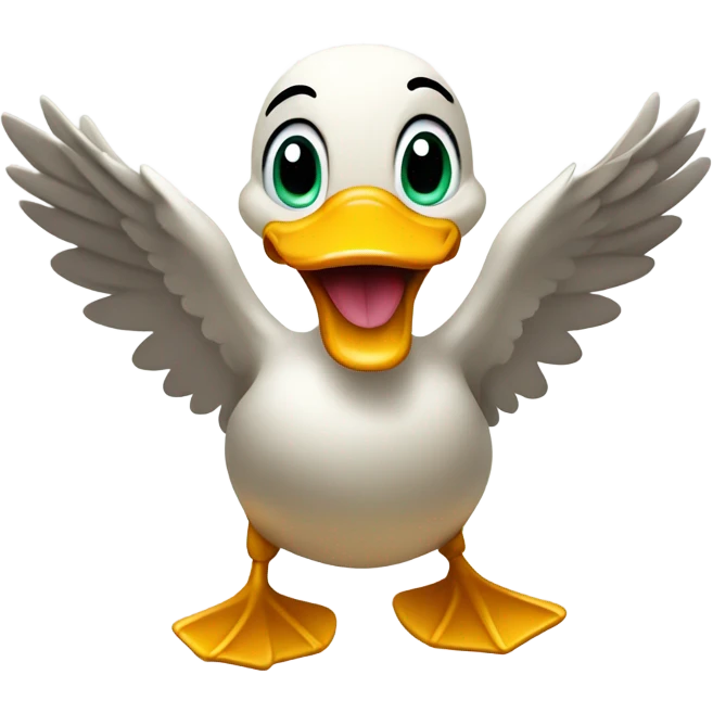 Duck being extremely happy emoji
