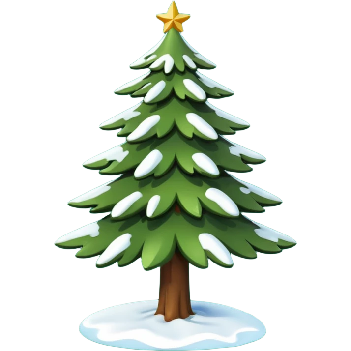 Sapin de Noël avec de la neige  sur les branches  emoji