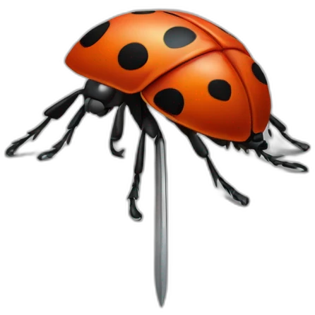 une coccinelle avec une arme sur son dos  emoji