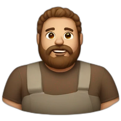 fat brown bearded man emoji