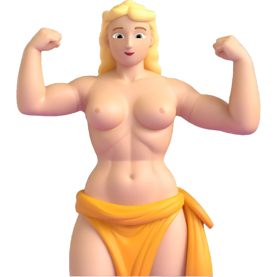 Venus de Milo statue with muscular arms flexing and visible chest muscles emoji