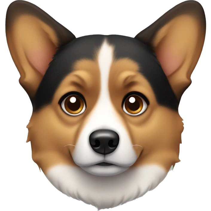 Sad black and brown corgi emoji