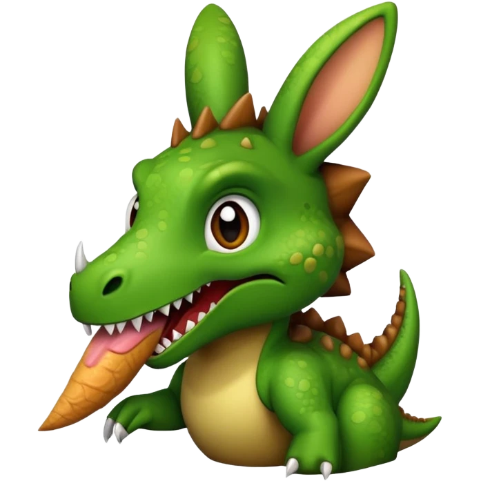 Dinosaur Eating rabbit ear emoji