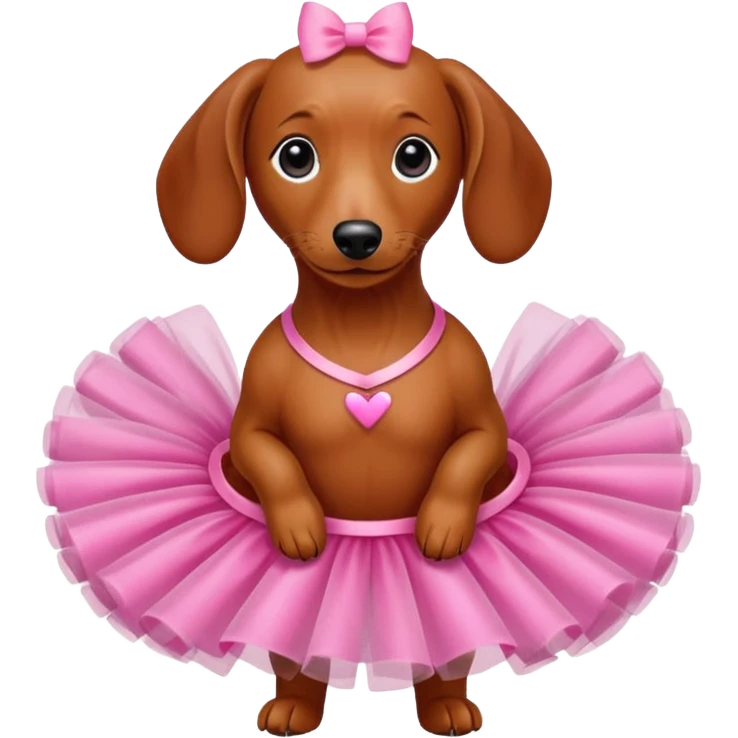 Red dachshund wearing a tutu  emoji