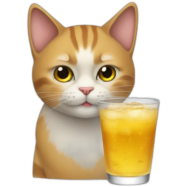 A cat drink à béer emoji