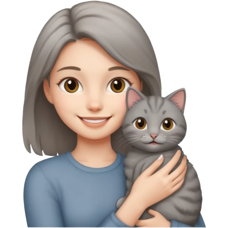 دختر با‌گربه emoji