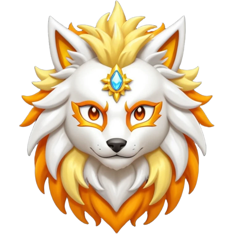 Pokemon legendary oragen and yellow solgaleo emoji