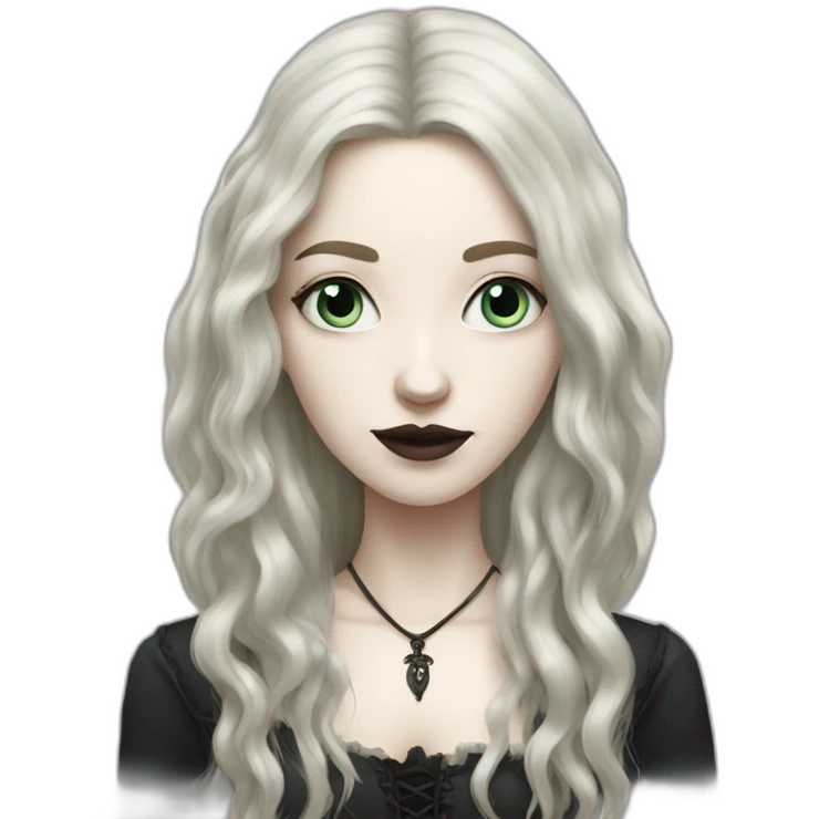 gothic long haired pale woman emoji
