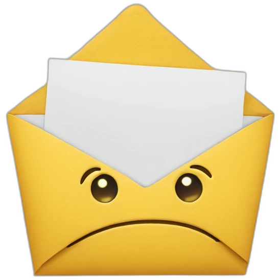 A happy looking envelope with arms and legs emoji