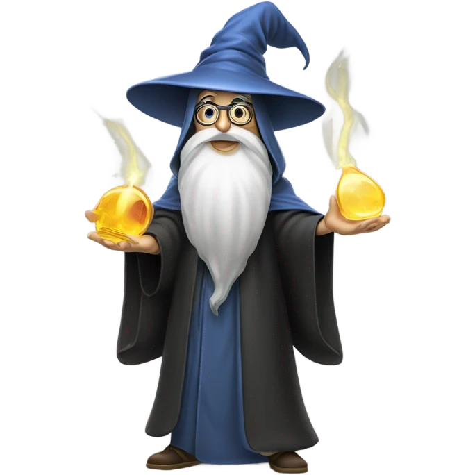 wizard holding  hard disk emoji
