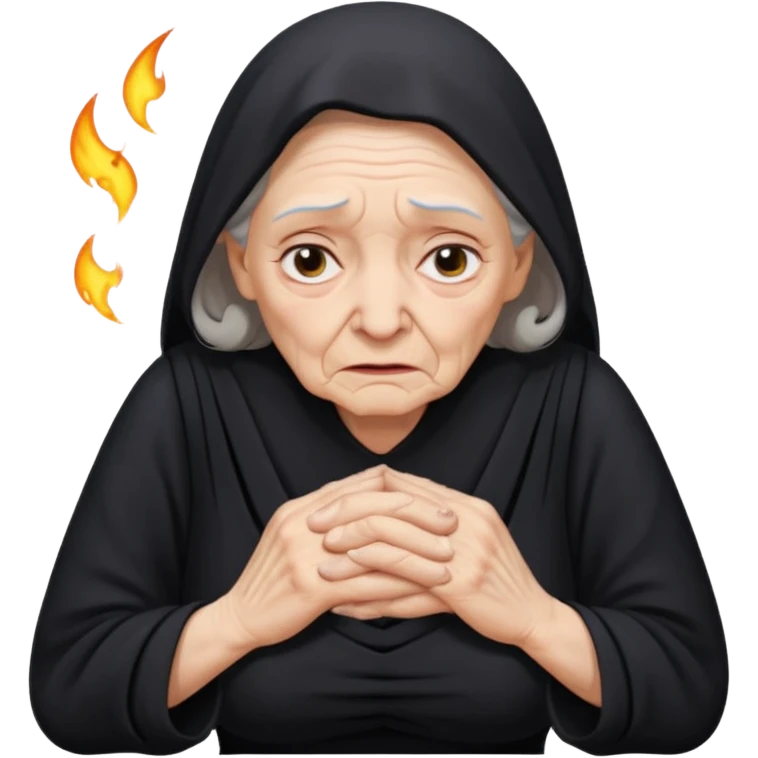 Very old evil Aunt Flo with painful spells emoji