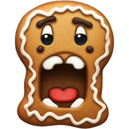 Angry gingerbread man emoji