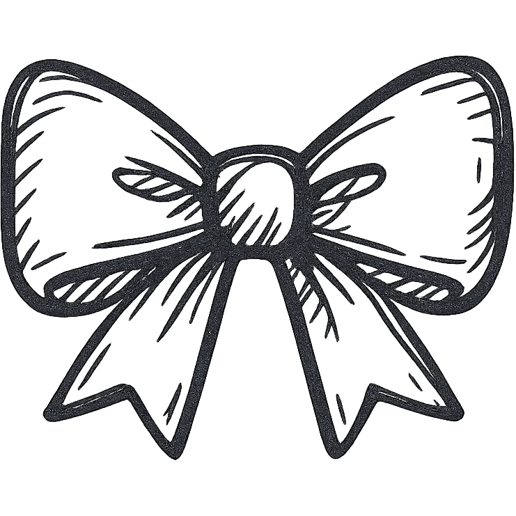 cute bow, hand drawn icon style, playful and sketchy emoji