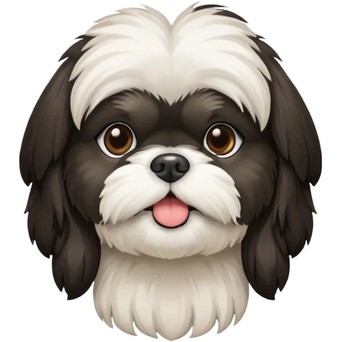 Black and white shih tzu emoji