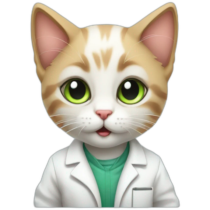 cute mad scientist kitten emoji