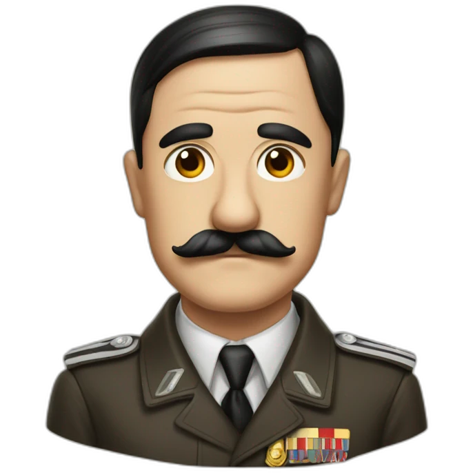 Hitler-lève-la-main-droite avec petite moustache emoji