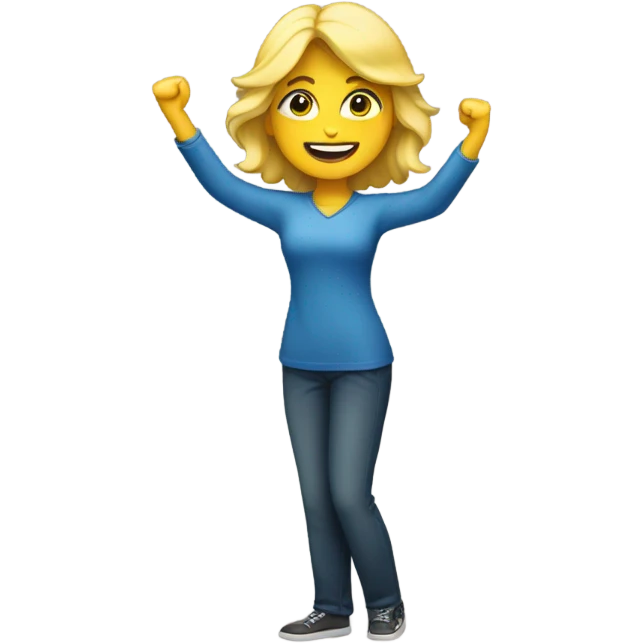 blondie woman celebrating strength posture arms emoji